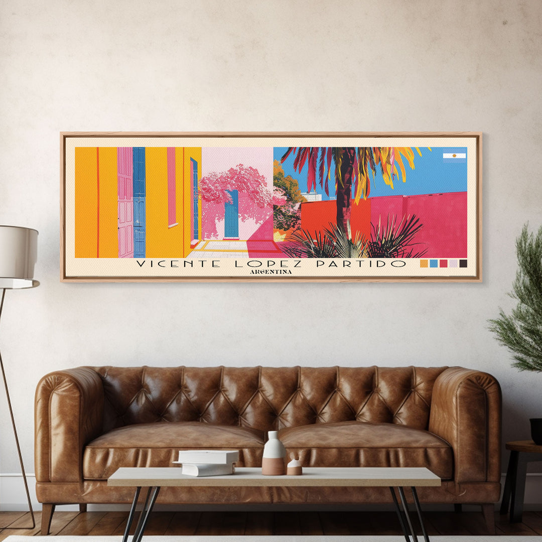 Vicente Lopez Partido, Argentina Panoramic Canvas Print, Vicente Lopez Partido, Argentina Painting, Argentina Art, Vicente Lopez Partido Travel Poster, Travel Art, Housewarming Gift