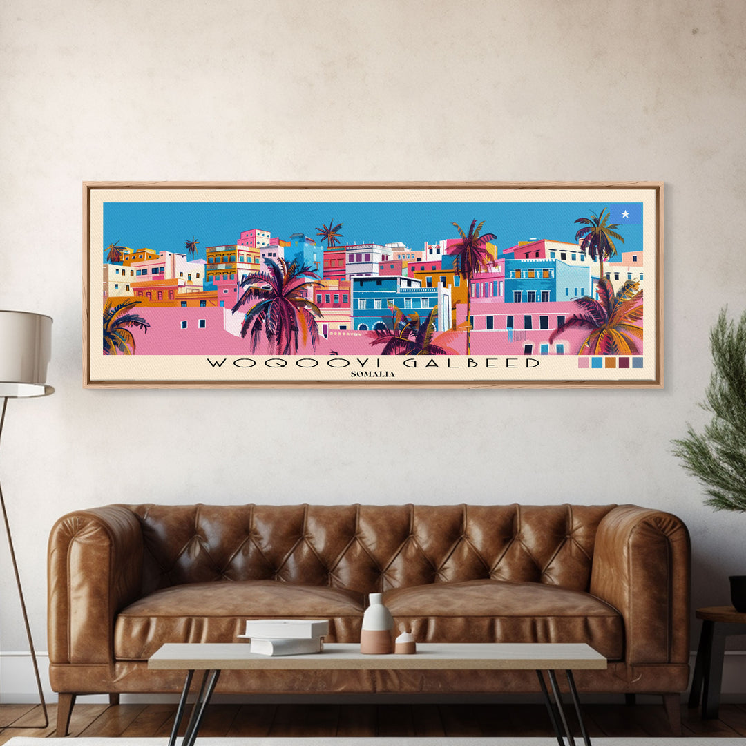 Woqooyi Galbeed, Somalia Panoramic Canvas Print, Woqooyi Galbeed, Somalia Painting, Somalia Art, Woqooyi Galbeed Travel Poster, Travel Art, Housewarming Gift