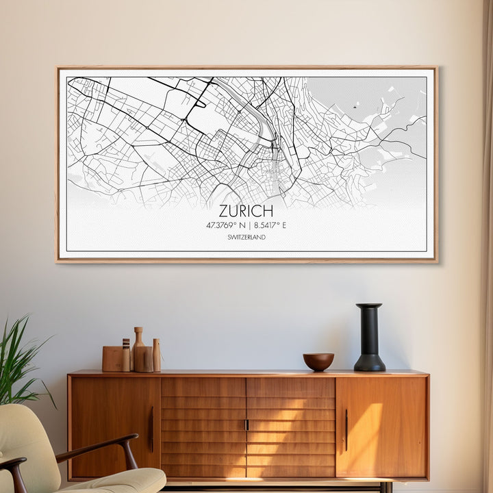 Zurich City Map, Switzerland Art, Map Print, Modern Wall Art, Wall Art, Canvas Art, Home Office Art, Newlywed Gift, Landscape Art Print