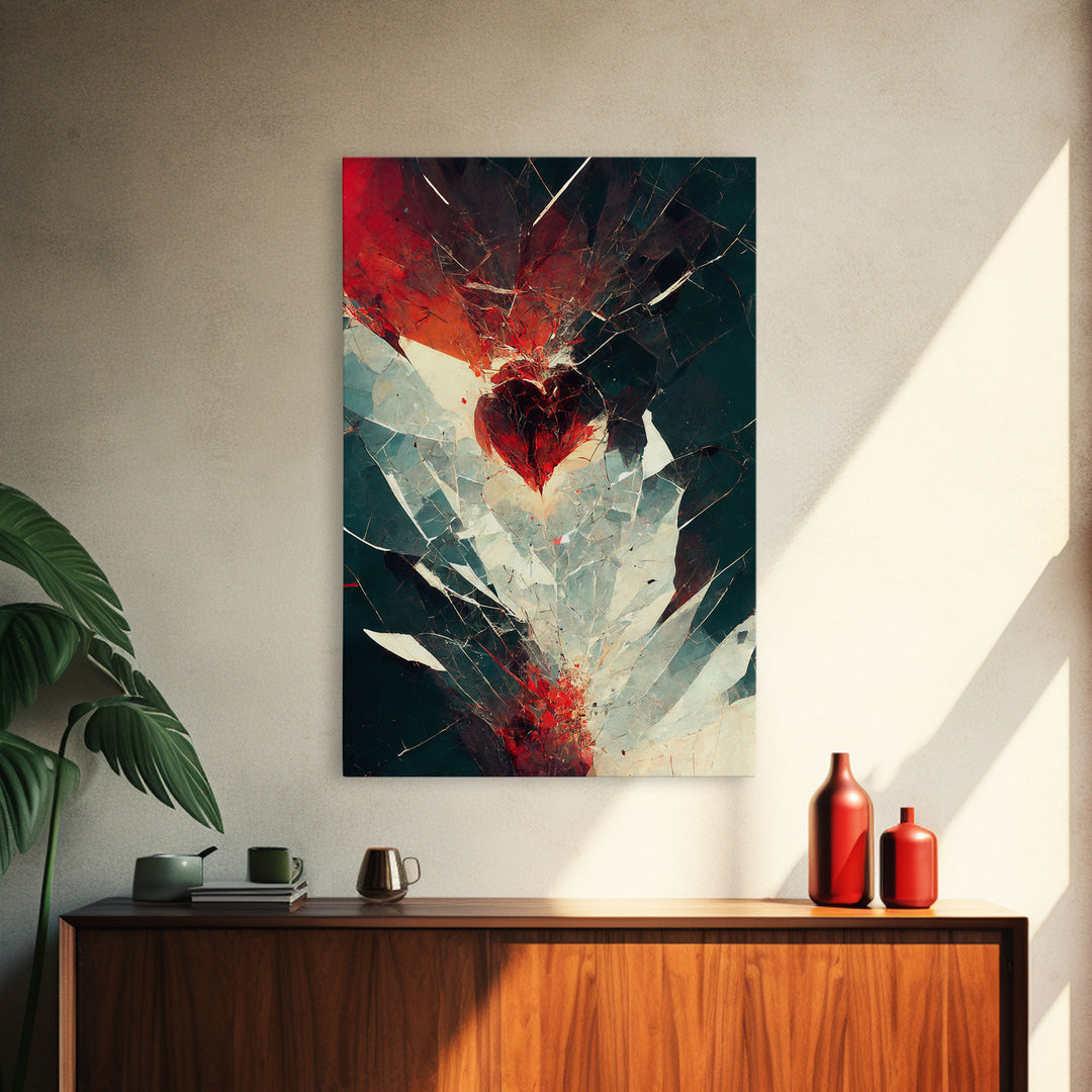 Anatomy of a Broken Heart, Framed Canvas Print, Ready To Hang Framed Wall Art, Living Room Wall Hanging