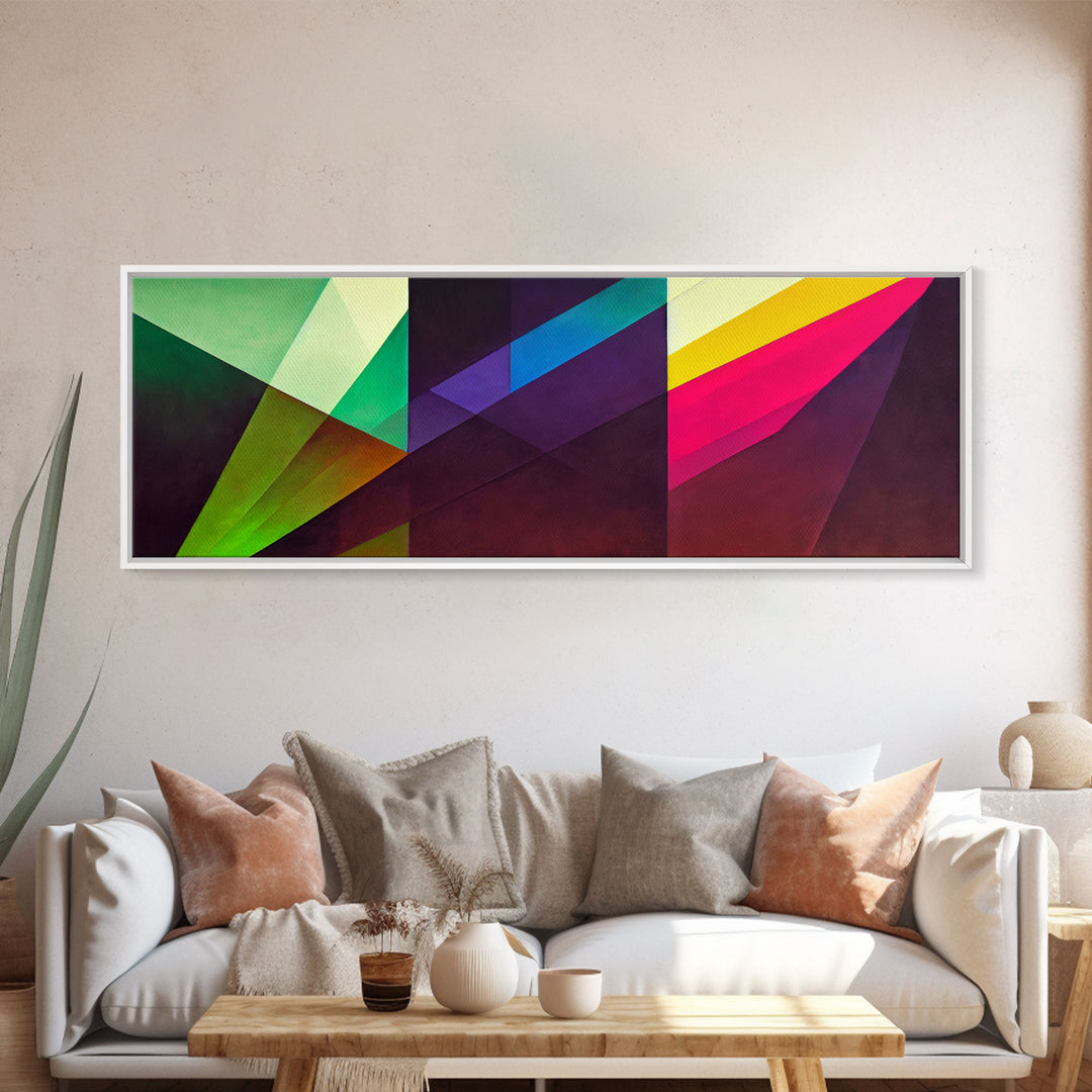 Abstract Colorful Painting Bright Multicolor wall art Framed Abstract canvas Print Brush Strokes Abstract canvas art Living room wall art