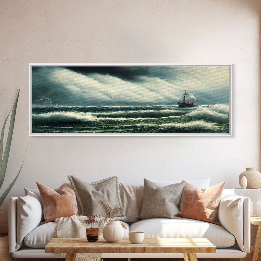 Large sailing boat painting Sailboat canvas nautical wall art landscape painting on canvas crew painting coastal wall art ocean painting