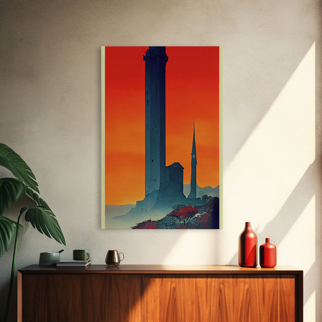 The Dark Tower, Fantasy RPG Concept Art, Wall art, framed canvas print, framed painting