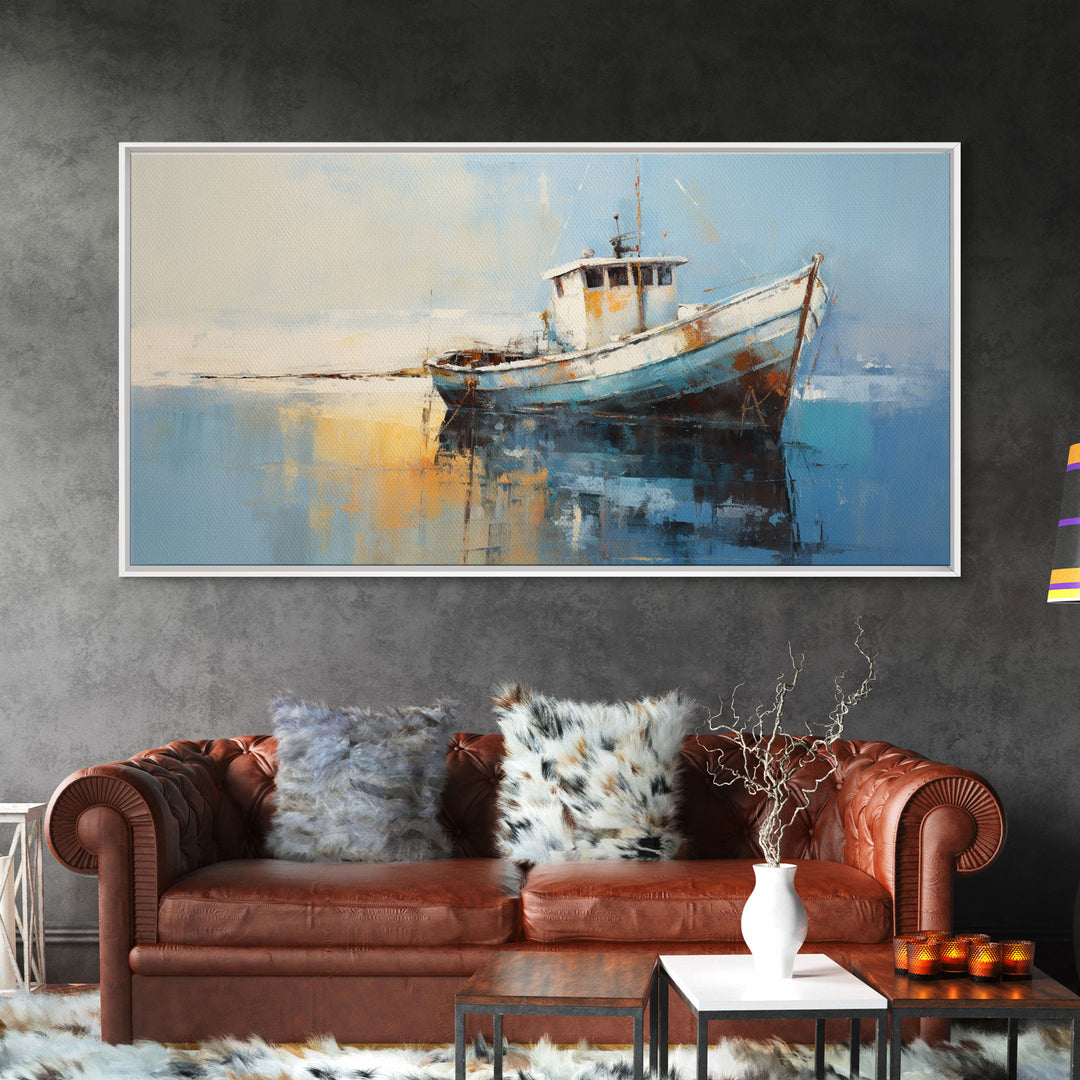 Nautical Decor, Beach Decor, Coastal Decor, Old Wooden Ship Photography Wall Art Framed Canvas Print, Wooden Boat, Nursery Decor