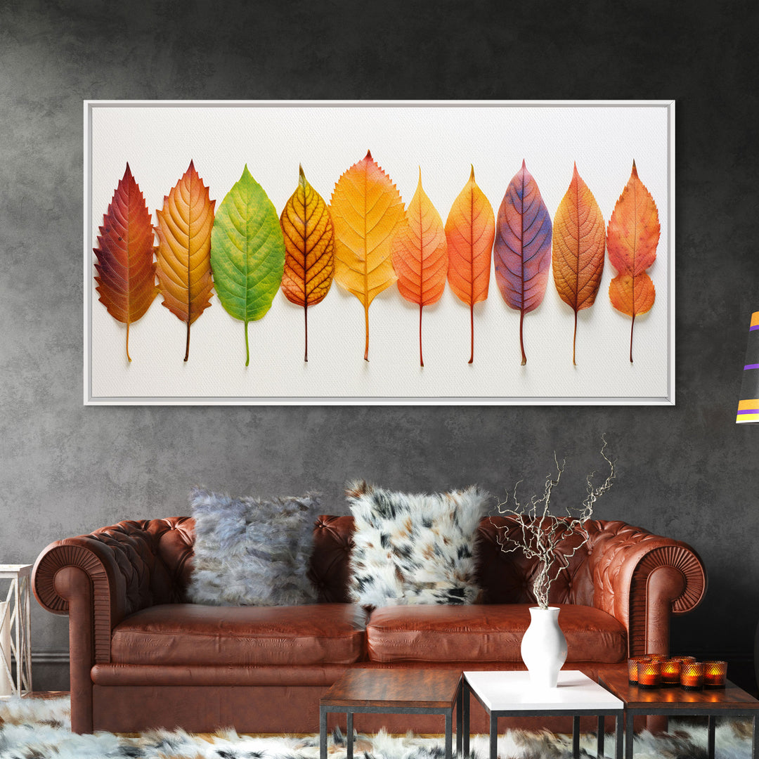 Fall Leaves Photography Study, Framed Canvas Print, Fall Decor, Autumn Decor, Fall Centerpiece, Seasonal Art, Fall Centerpiece