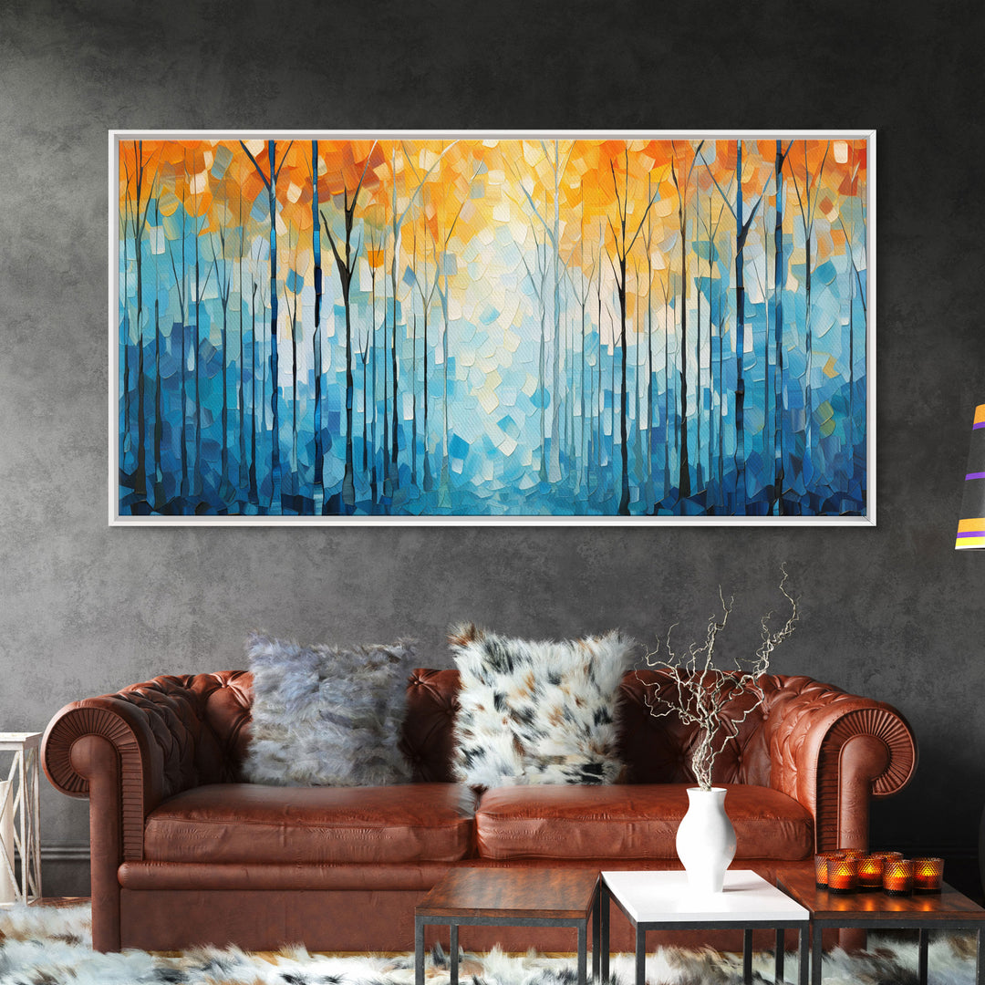 Abstract Wall Art, Forest Wall Decor, Forest Painting, Wall Art, Canvas Print, Wall Hanging, Landscape Art, Farmhouse Wall Decor, Cozy Gift