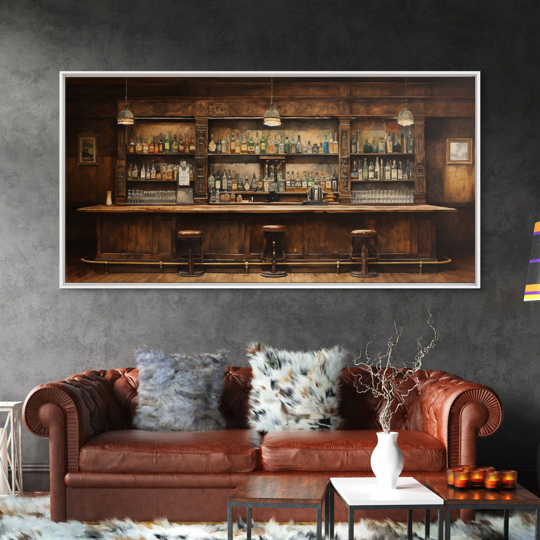 Prohibition Wall Art, Canvas Print, Tavern Wall Art, Wall Hanging, Panoramic Art, Bar Art, Game Room Decor, Closing Gift, Ranch Decor