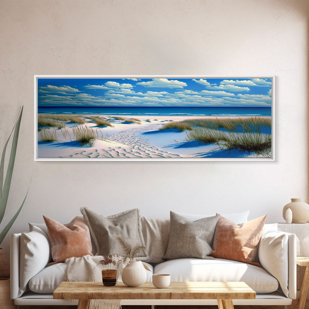 Vibrant Beach Sunset Canvas Print - Perfect for Living Room Decor, Framed Wall Art, Calming Decor, Beach Waves