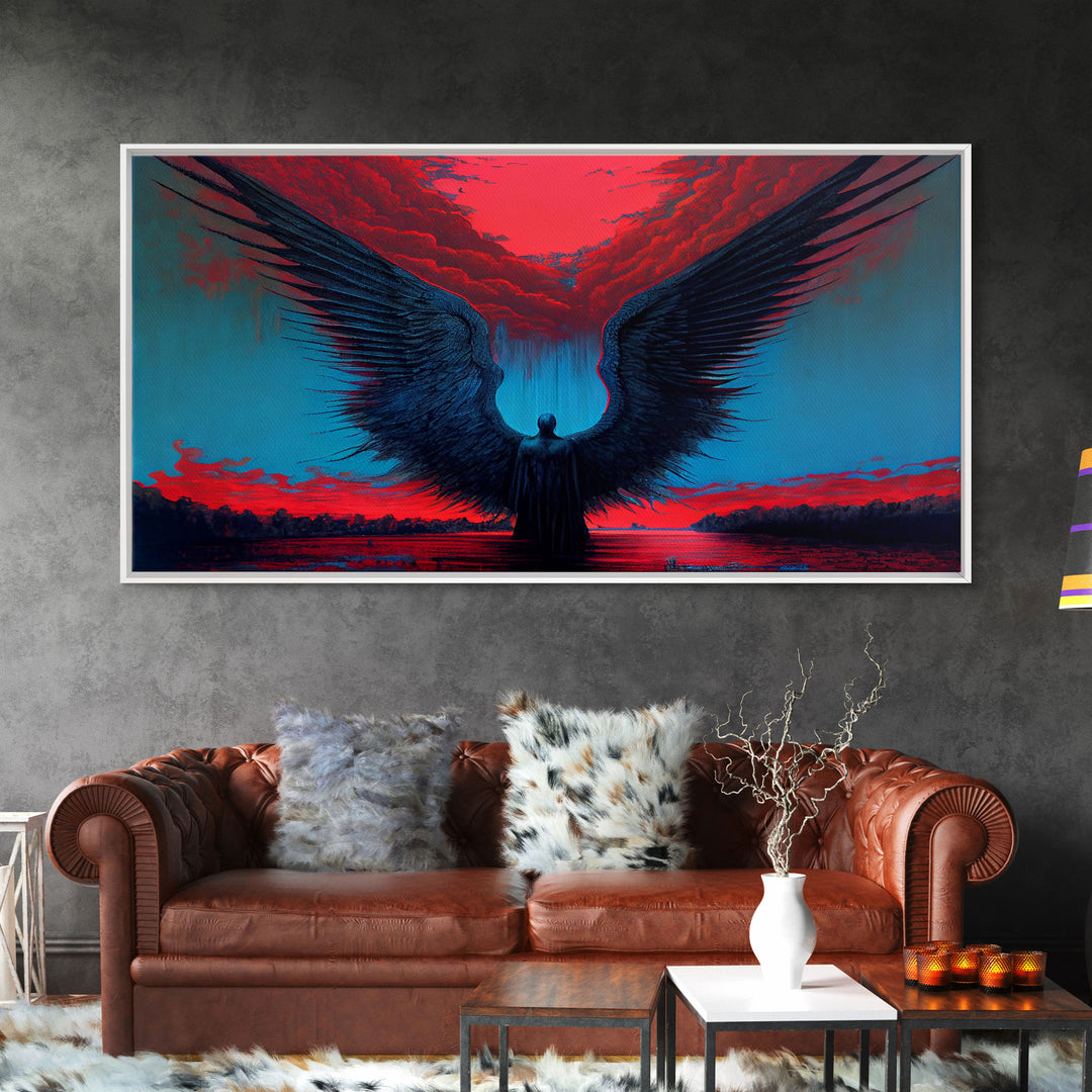 Angel Gabriel, Angelic Art, Gothic Angel Framed canvas print, cool colorful wall decor