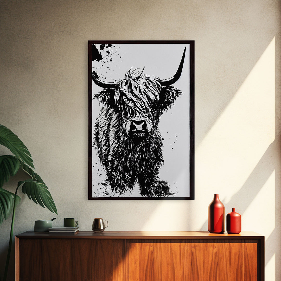 Scotland Cattle, Highland Cow art, farmhouse decor, fine art paper print, poster art, Rustic primitive decor