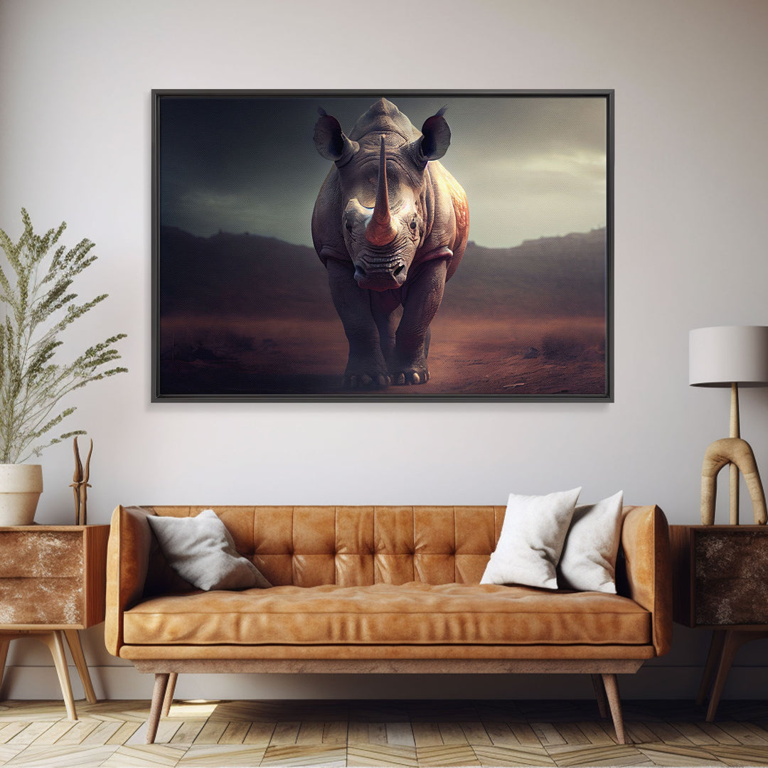 Desert Rhinoceros Animal Nature Ivory Tusk Fine Art Print, Wall Decor, Wall Poster, Wall Art Print