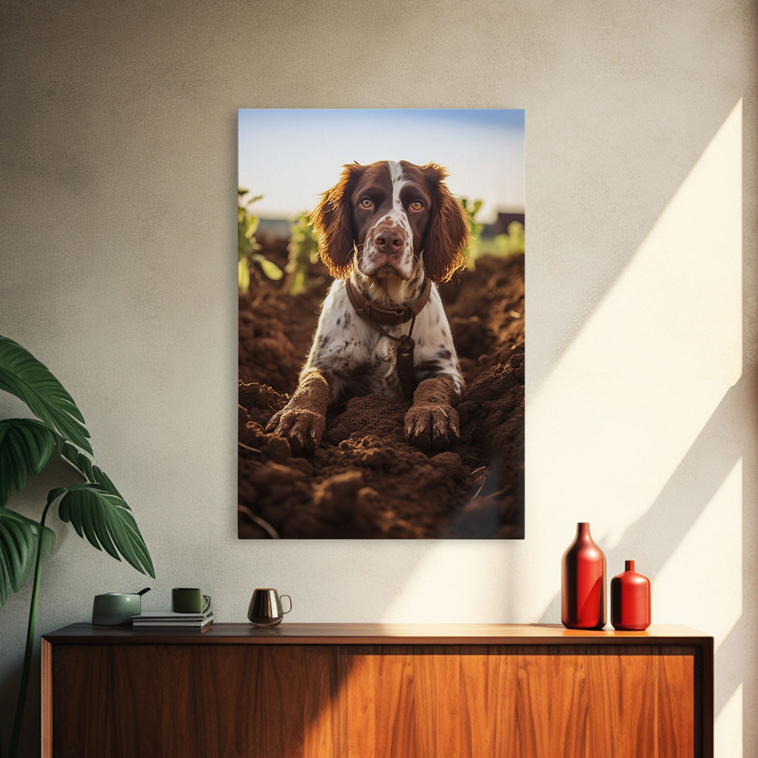 English Springer Spaniel Dog Wall Print, Farmhouse Wall Art, Wall Art, Framed Wall Art, Framed Canvas, Wall Print, Framed Wall Canvas