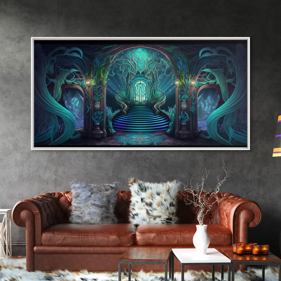 Fantasy wall art, canvas print, magical forest, fantasy landscape art, ready to hang wall art