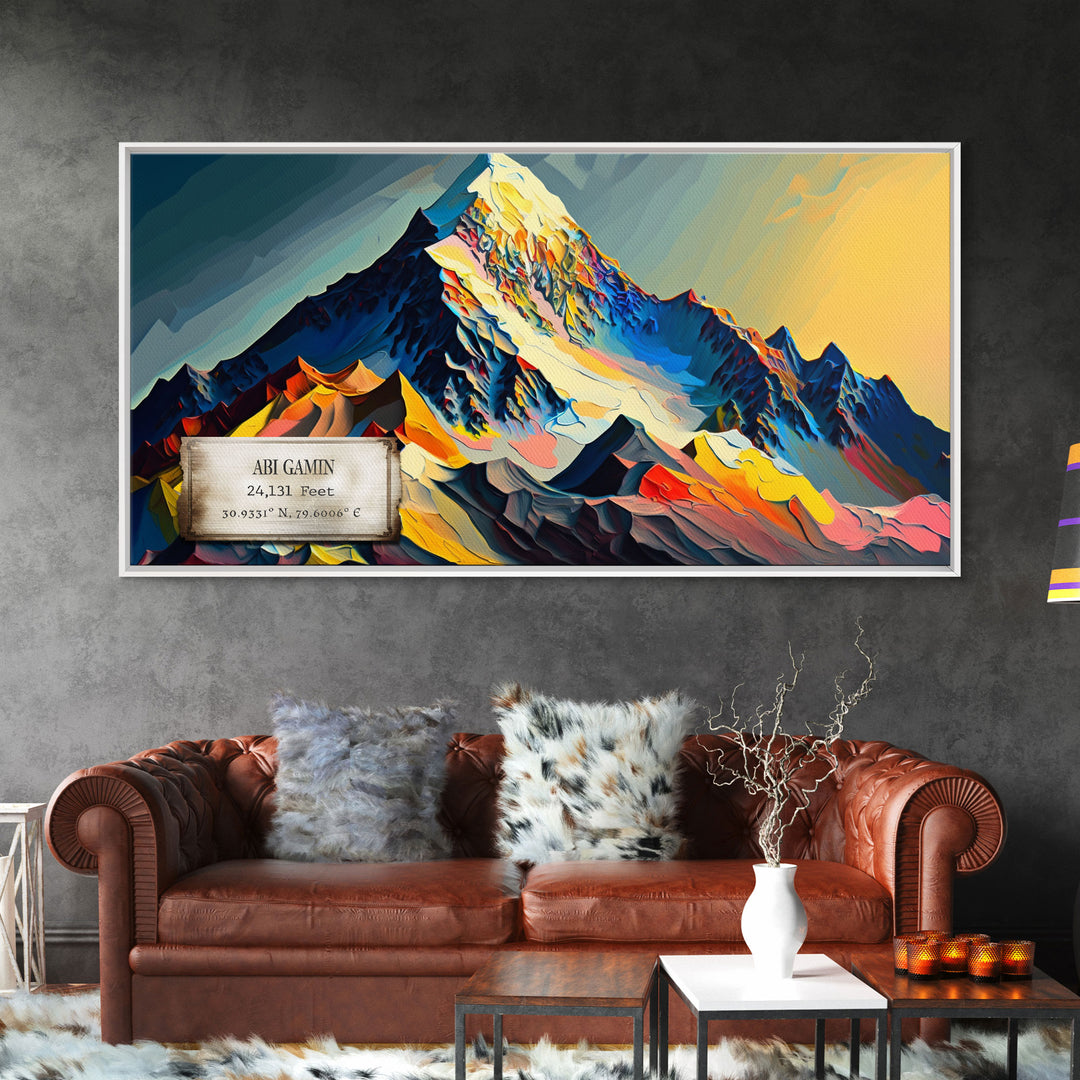 Abi Gamin, Wall Art, Original Mountain Painting Print, Travel Poster, Mountain Landscape Wall Decor, Mountains of India