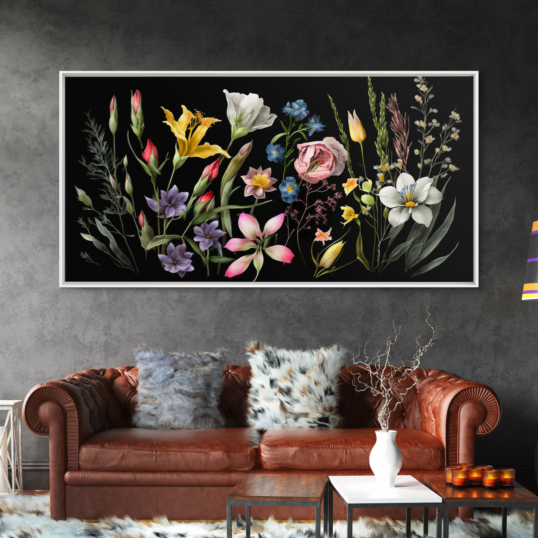 Meadow Canvas Print Painting Floral Original Art Flowers Wall Art Impasto Art 24x36 Wall Art