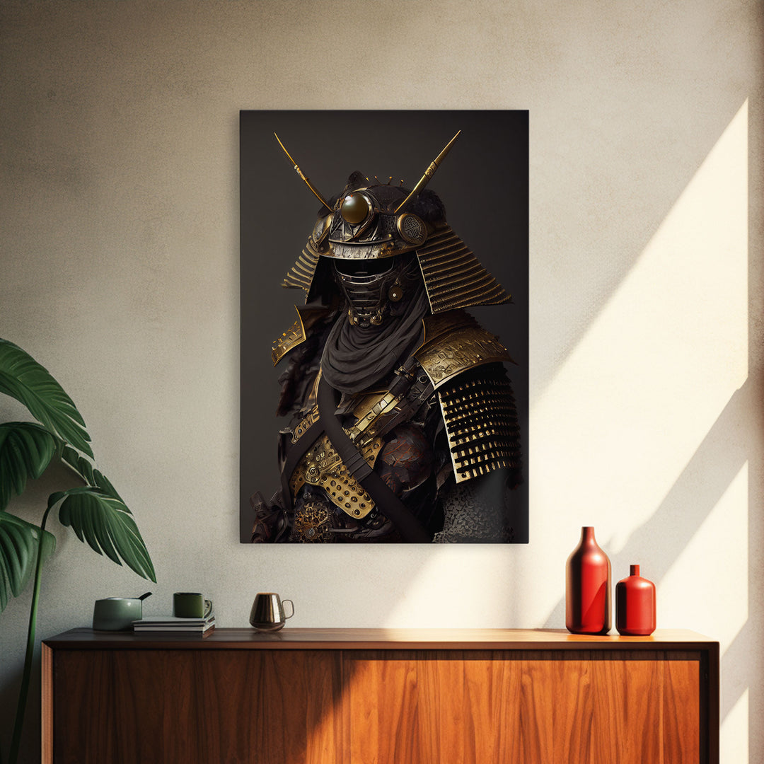 Samurai Japanese Art Ukiyo-e style Framed Canvas Print, Samurai Japanese Art Canvas Wall Art, Canvas Art Home Decor, Japanese Art Home Decor