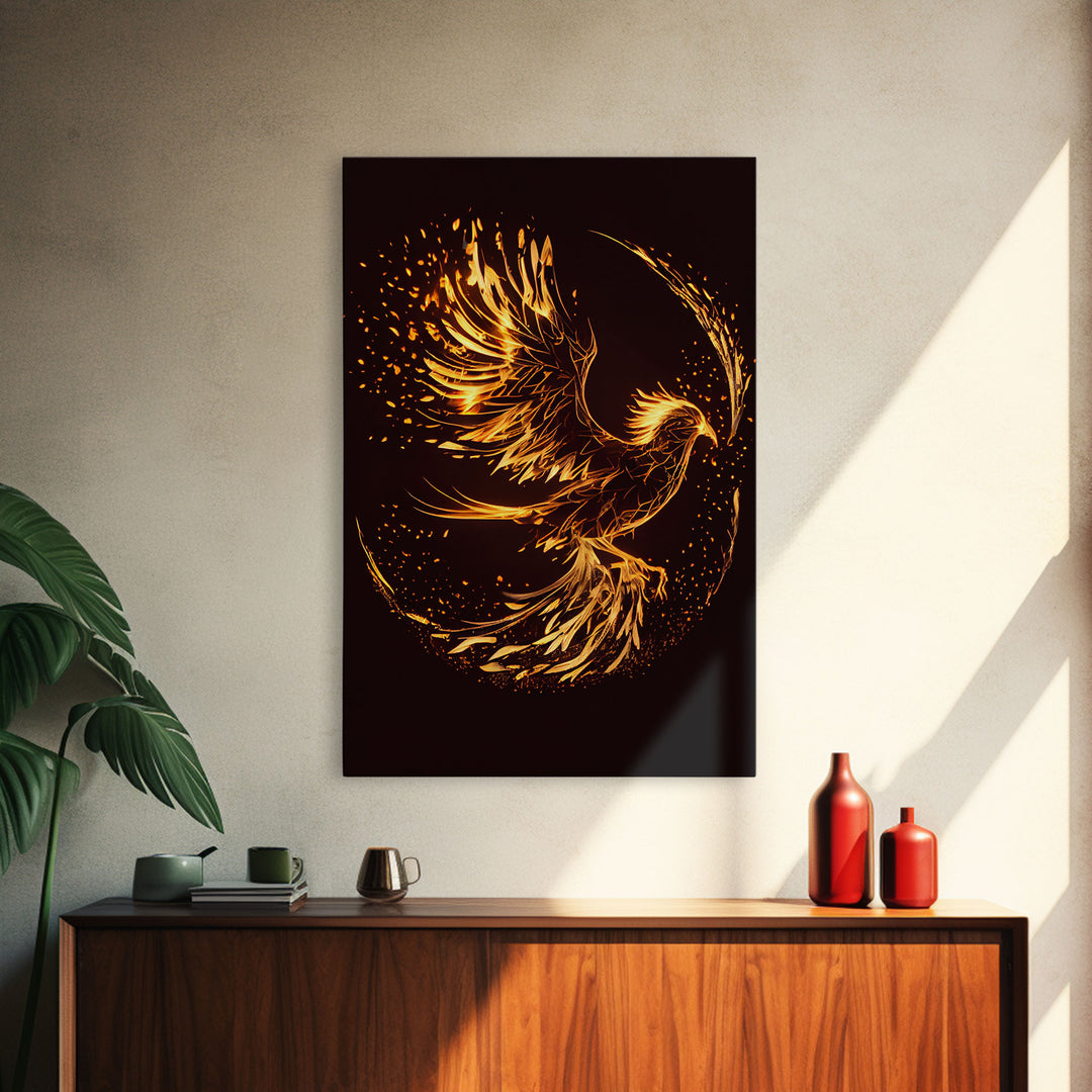 Phoenix Print on Canvas, Made From Original Artwork