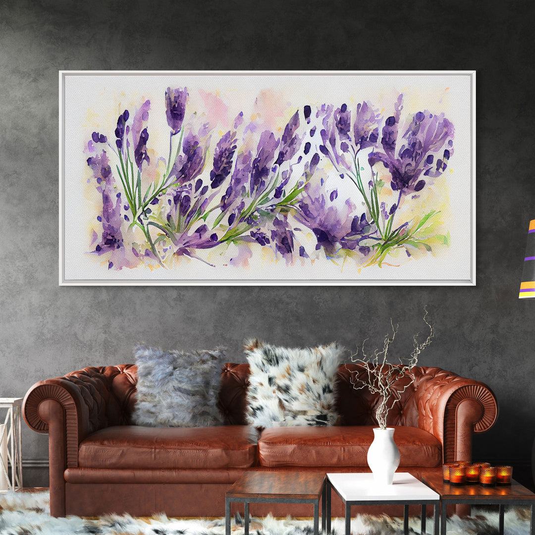 Floral wall art, Wild Lavender wall art, canvas print, watercolor painting of lavender flowers, Botanical art, farmhouse decor, Rustic art