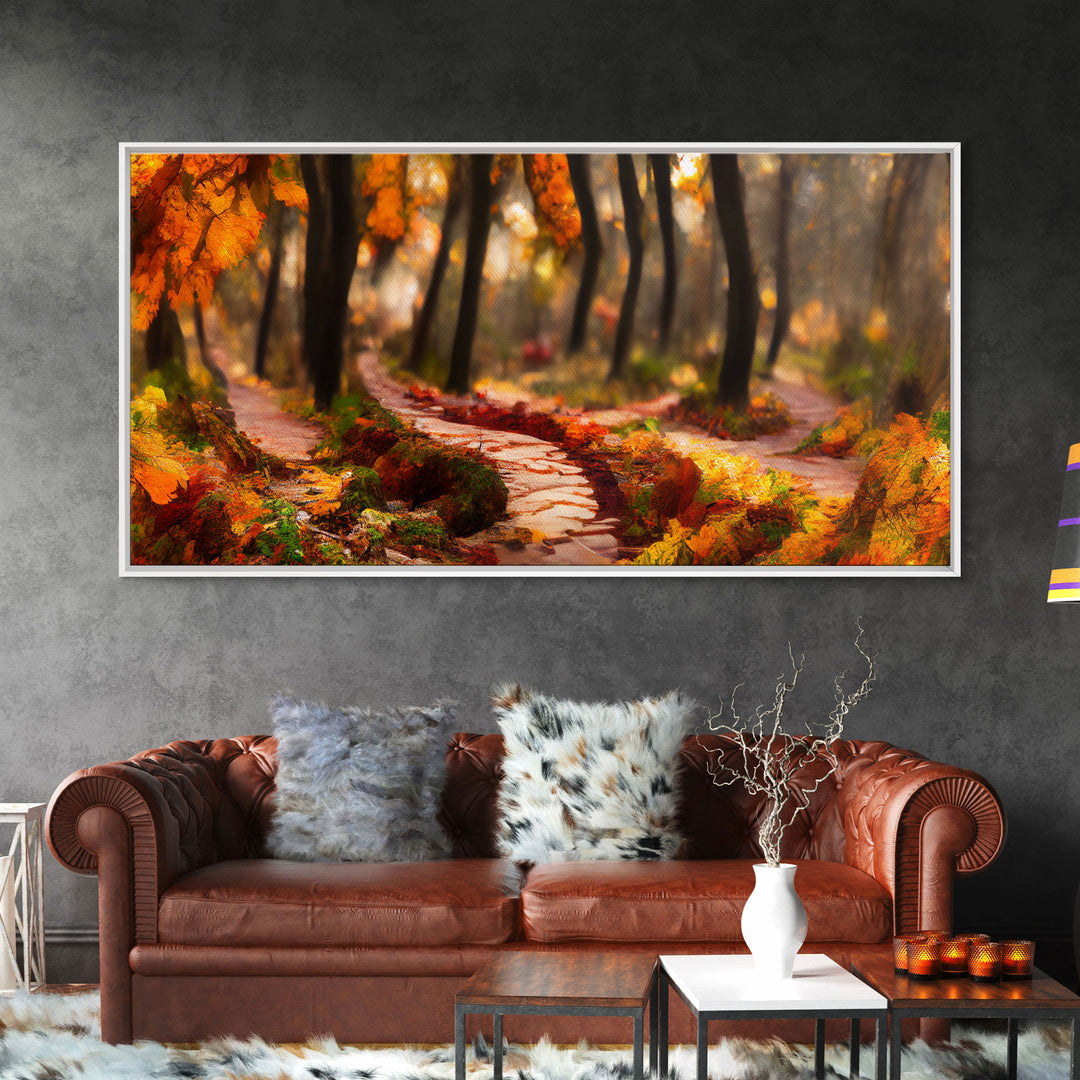 Nature Trail, Hiking Trail Wall Art Canvas Print, unique wall art for living room, bedroom, above bed