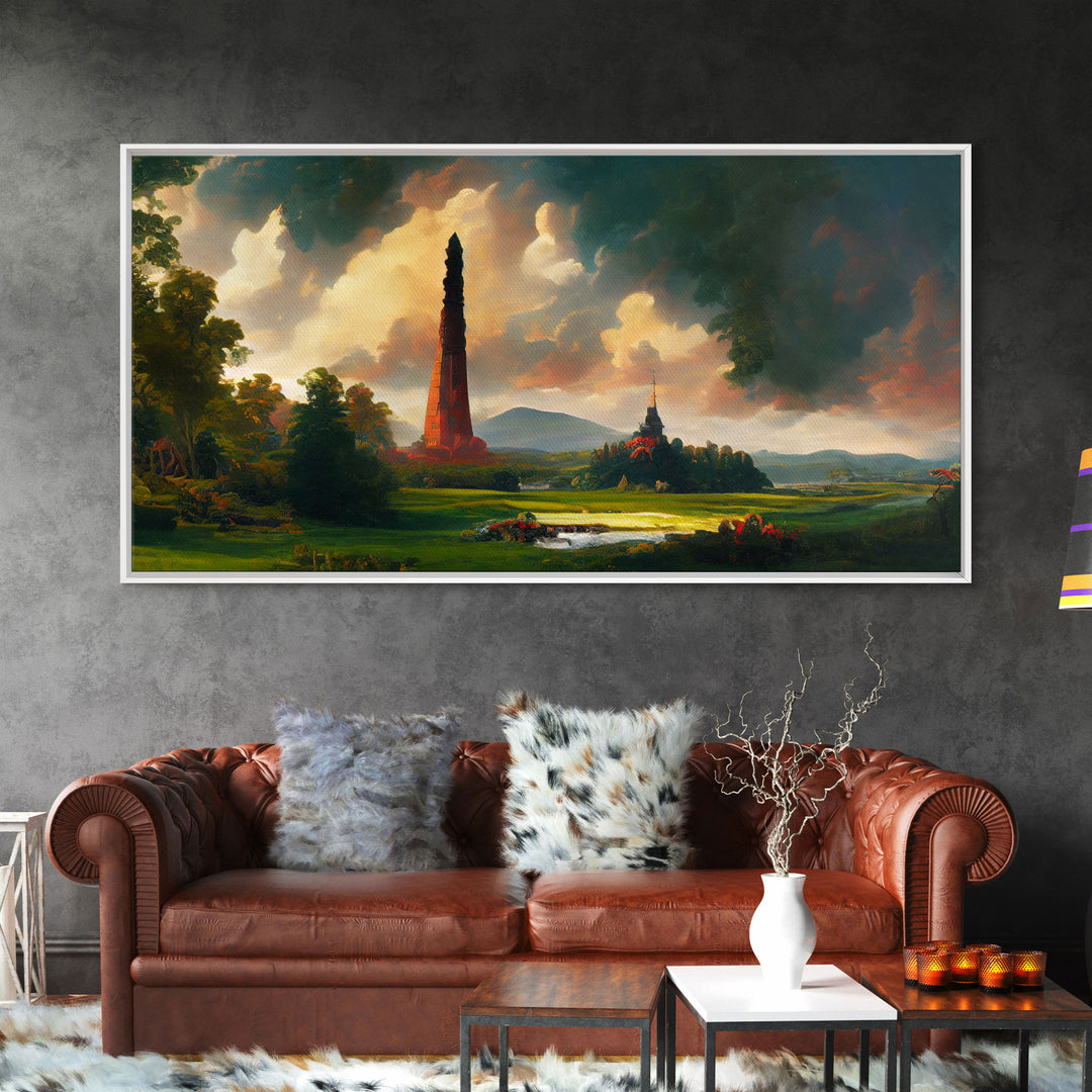 High Fantasy Art Canvas Print, Dark Tower, RPG Fantasy Art, RPG Concept art, unique wall art