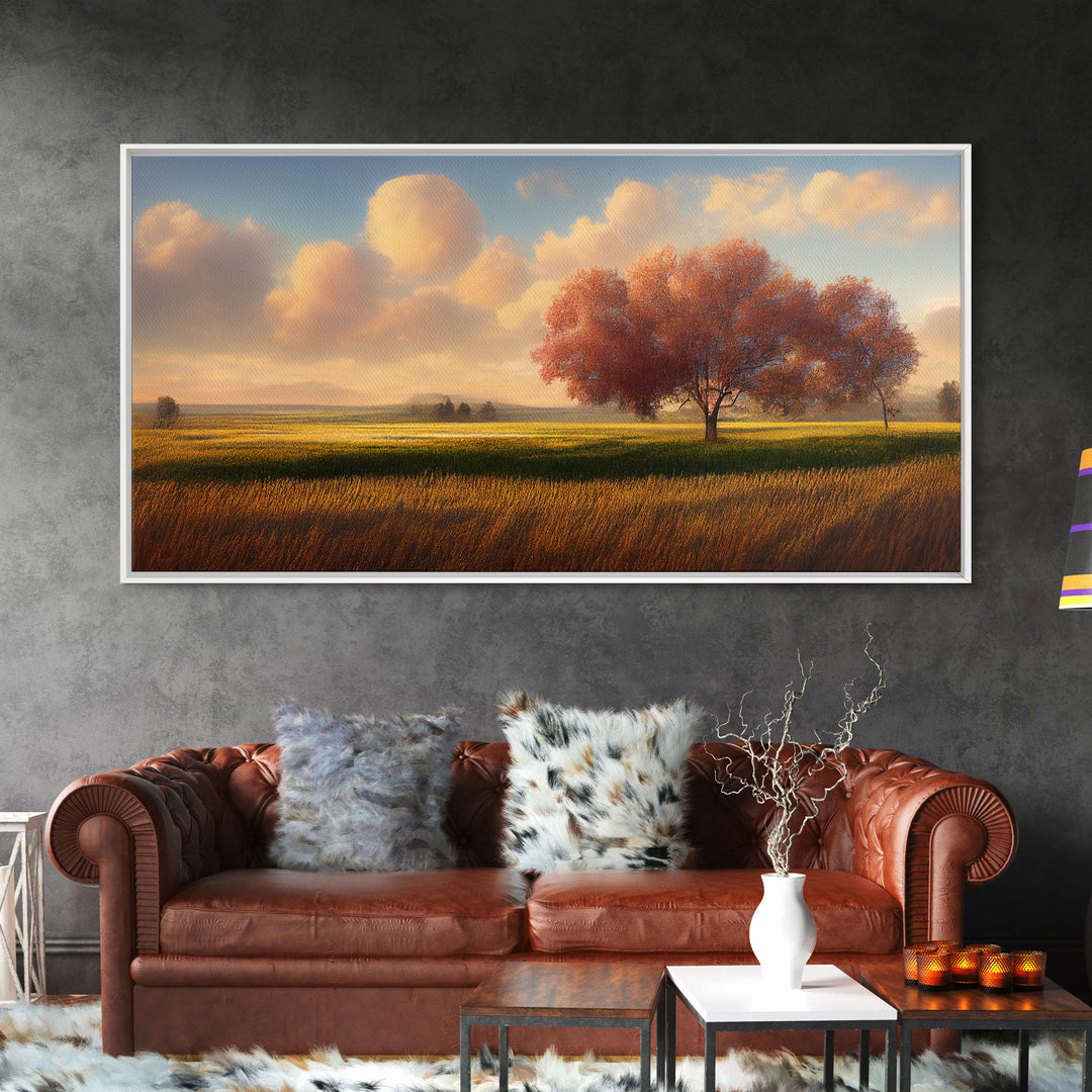 A lone tree in a Texas field, Canvas print, Texan art, Prairies, fields and grass