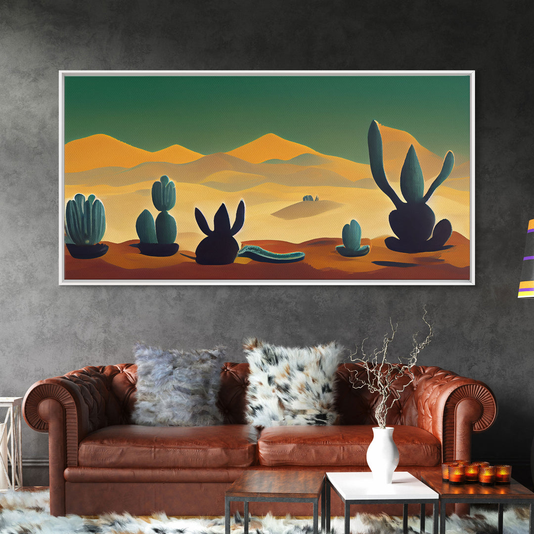 Pueblo style wall art, Arizona and Desert Cactus, canvas print