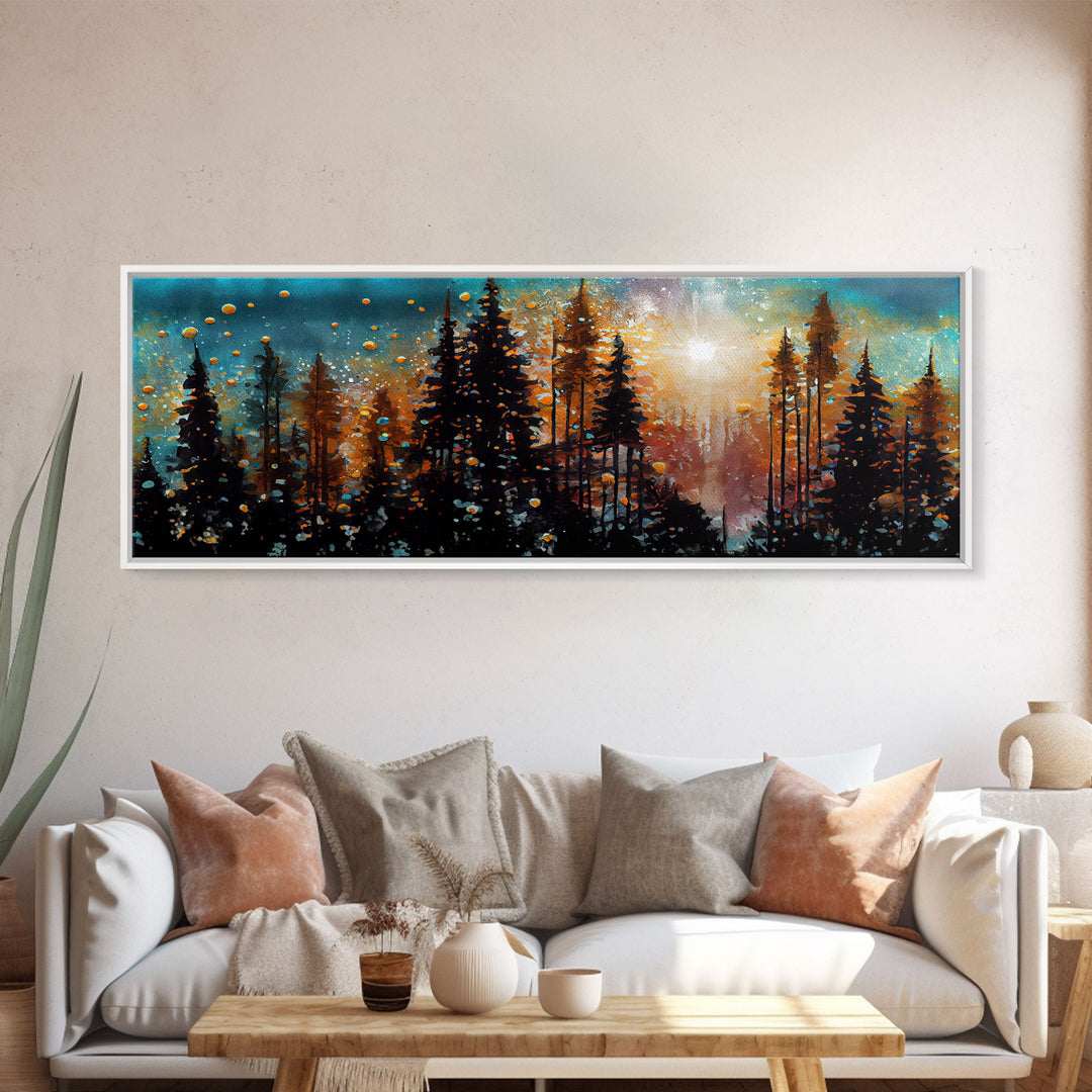 Abstract Painting Of A Forest Fire, Canvas Print, Framed Canvas Art, Living Room Decor, Above Sofa Painting, Centerpiece Art