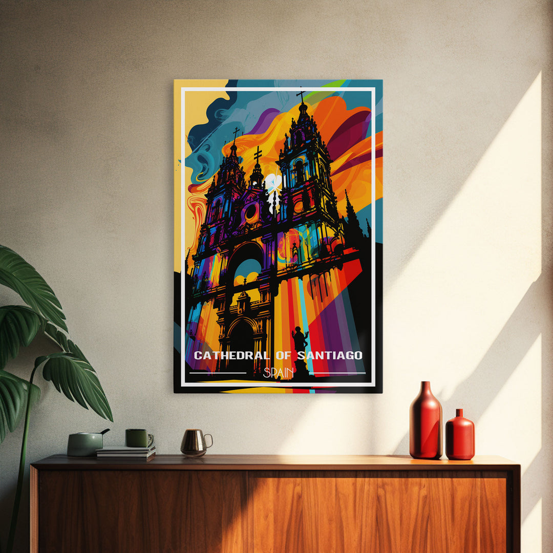 Spain Travel Poster, Cathedral Of Santiago De Compostela, European Art, Travel Wall Print, Travel Poster, Travel Wall Art, Canvas Wall Print