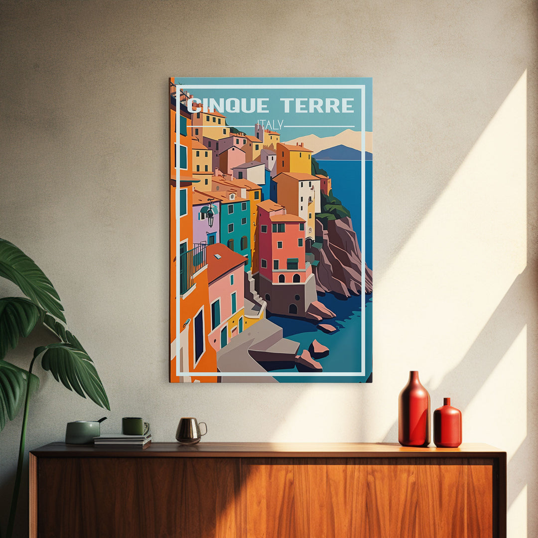 Cinque Terre, Italy Travel Poster, Europe Wall Art, Coastline, Travel Wall Print, Travel Poster, Travel Wall Art, Canvas Wall Print