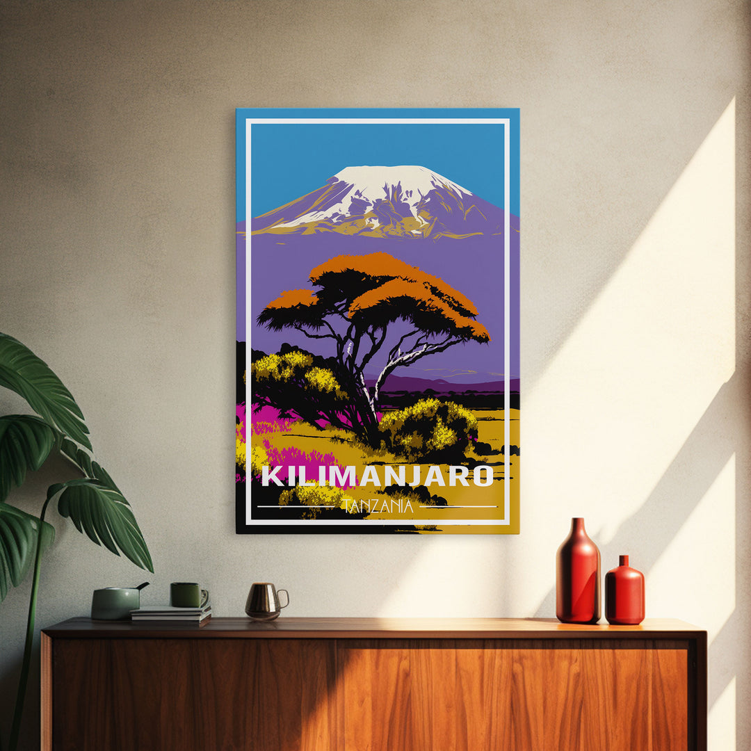 Mount Kilimanjaro Wall Art, African Poster, Tanzania Wall Art, Travel Wall Print, Travel Poster, Travel Wall Art, Canvas Wall Print