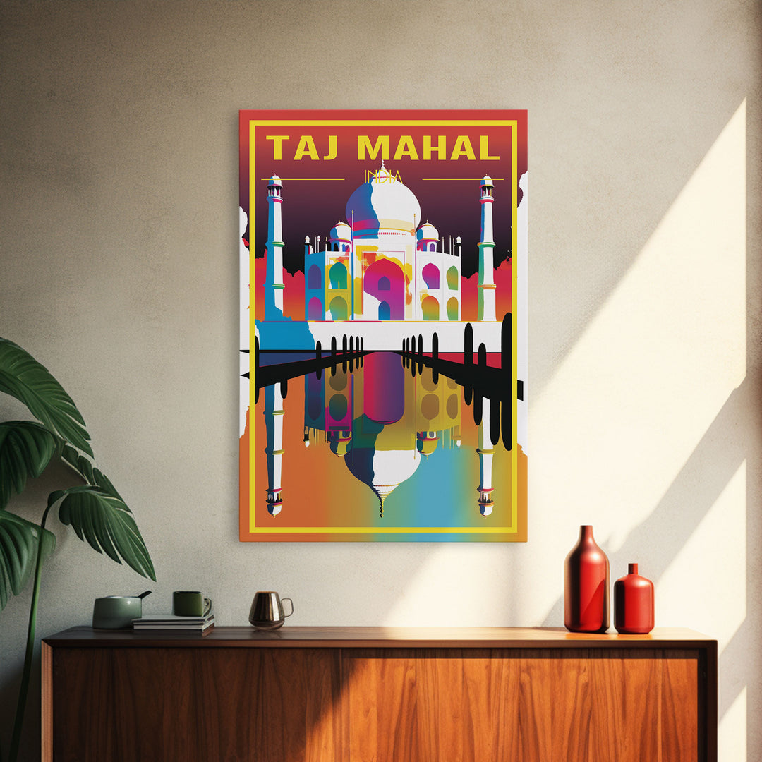 Taj Mahal Wall Art, India Poster, India Wall Print, Yamuna River, Travel Wall Print, Travel Poster, Travel Wall Art, Canvas Wall Print