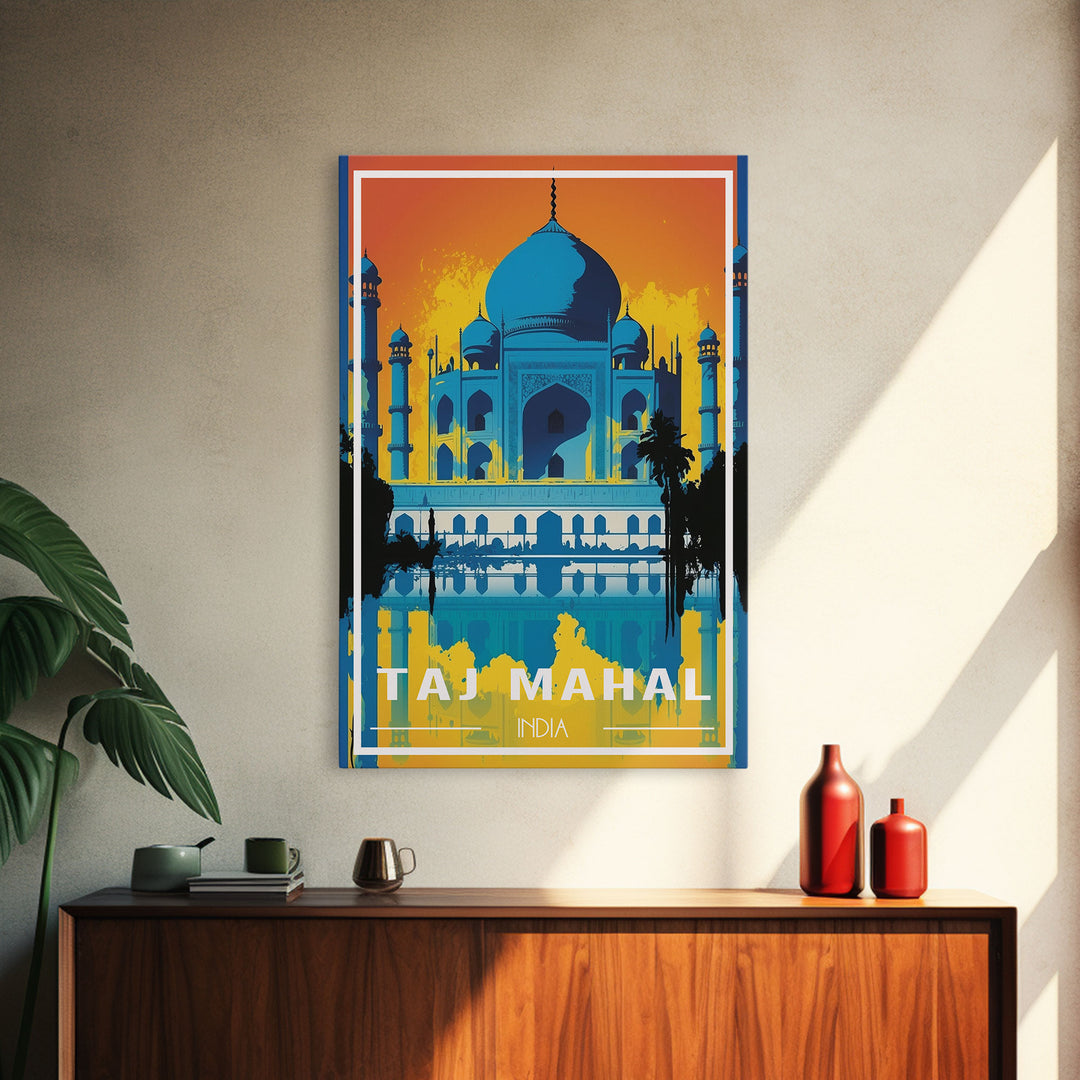 Taj Mahal Wall Art, India Poster, India Wall Print, Yamuna River, Travel Wall Print, Travel Poster, Travel Wall Art, Canvas Wall Print