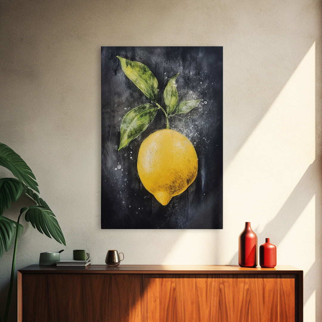 LEMON Art Canvas Print - Unframed Oil Print - Print Still Life Original - Small Still Life Painting Print-  Lemon Art Print - Fruit Art