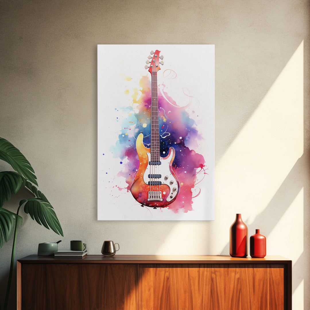 Electric Guitar Wall Art, Rock N Roll Decor, Graffiti Art, Splatter Art, Musician Gift Custom Guitar Art