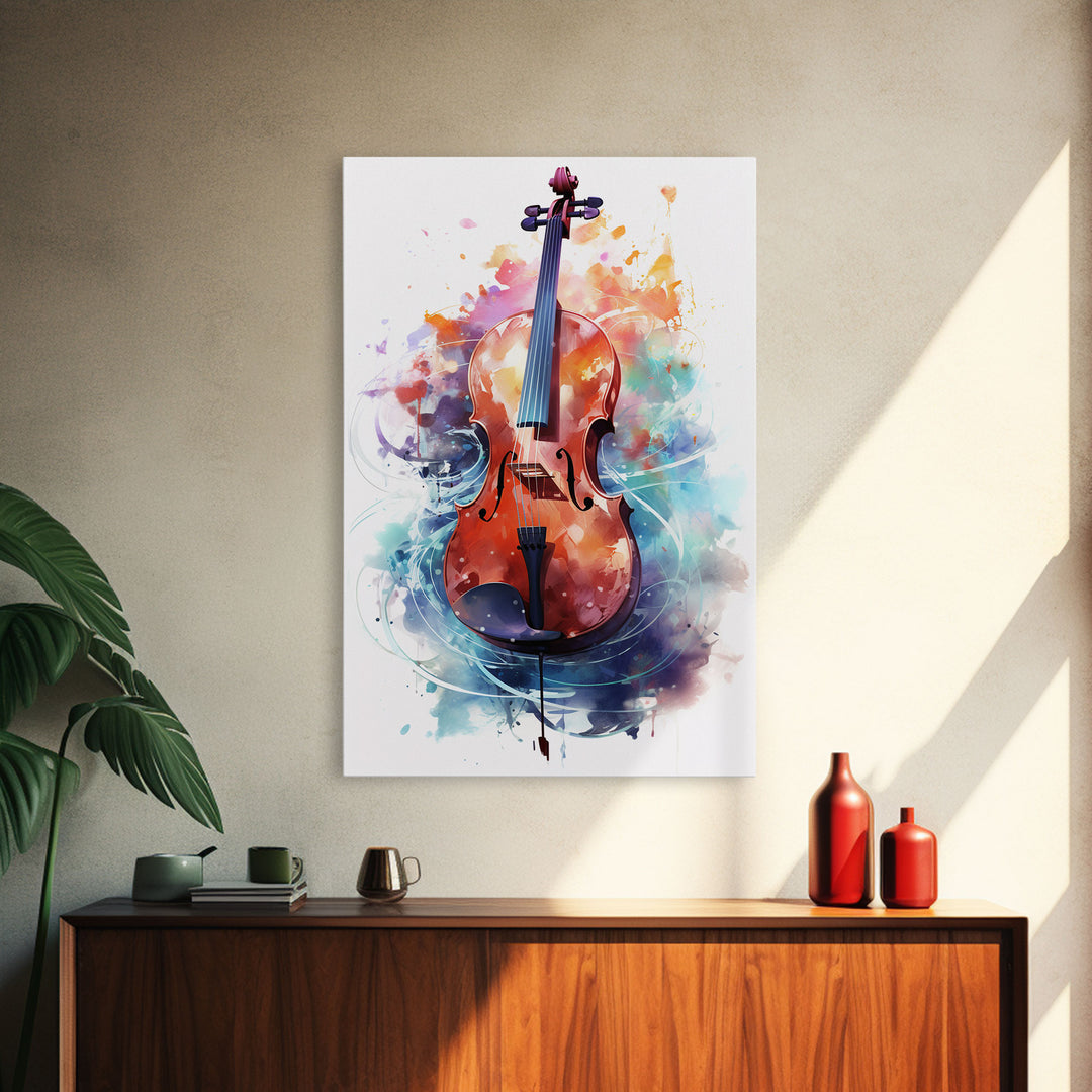 Galaxy Cello Gift, Banjo Wall Art Canvas Print, Stringed Instruments, Cello Art, Banjo Poster Print, Cello Gifts, Musical Art