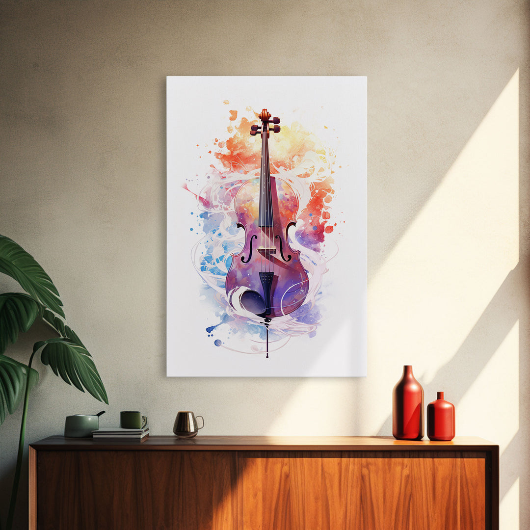 Galaxy Cello Gift, Banjo Wall Art Canvas Print, Stringed Instruments, Cello Art, Banjo Poster Print, Cello Gifts, Musical Art