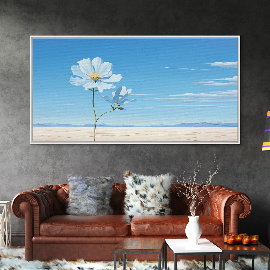 Desert Art, Wildflowers Wall Art, Botanical Painting, Panoramic Art, Wall Art, Canvas Art, Landscape Art, Horizontal Print, Thank You Gift