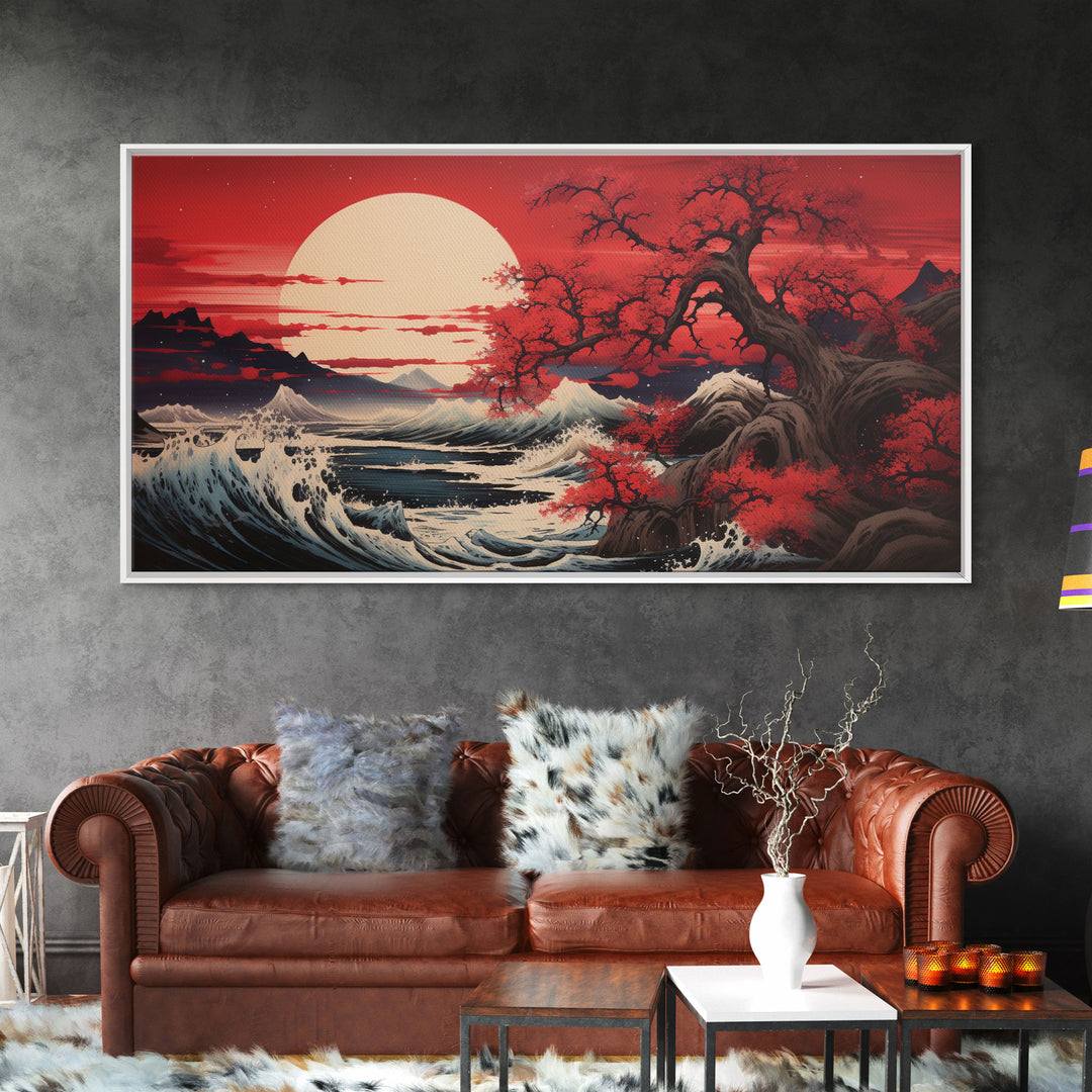 Sun Art, Japanese Wall Art, Japanese Landscape, Panoramic Art, Wall Art, Canvas Art, Landscape Art, Bedroom Prints, Entryway Prints, Office