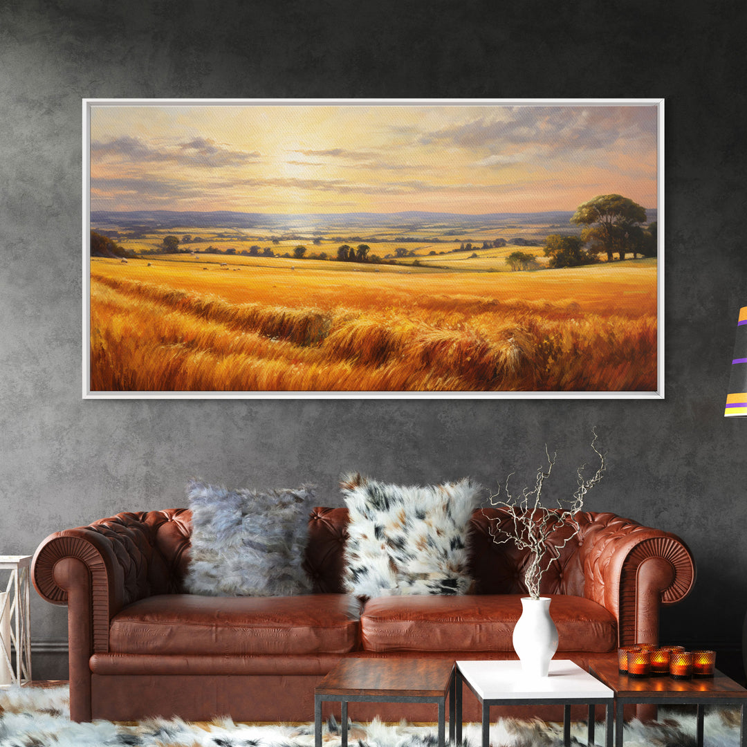 Wheat Wall Art, Countryside Wall Art, Wheat Field, Panoramic Art, Wall Art, Canvas Art, Landscape Art, Landscape Print, Camper Wall Decor