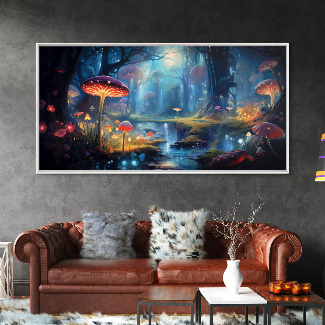 Fantasy Art, Dark Fantasy Forest Framed Canvas Print, Elven Decor, Magical Forest, RPG Game Art, Game Room Art, Witchy Decor, Wall Art