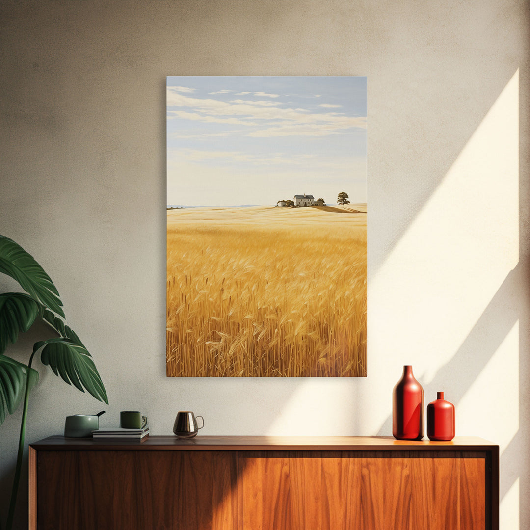 Wheat Field Wall Art, Farm Print, Countryside Wall Print, Canvas Print, Wall Art, Vertical Print, Country Home Decor, Family Gift, RV Decor