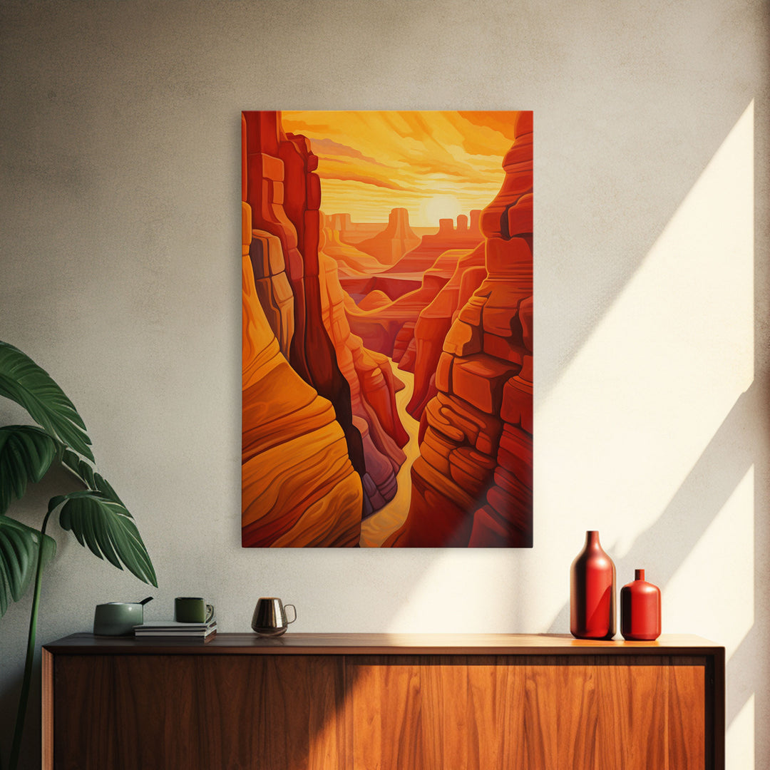 Canyon Wall Art, Sunset Wall Print, Landscape Print, Canvas Print, Wall Art, Vertical Art, Friendship Gift, Above Bed Art, Camper Wall Decor