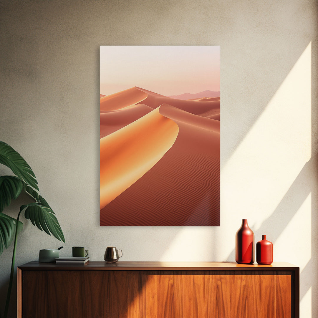 Sand Dunes Art Print, Desert Ladscape, Desert Art, Canvas Print, Wall Art, Vertical Art, Above Bed Decor, Modern Office Art, Gift For Boss