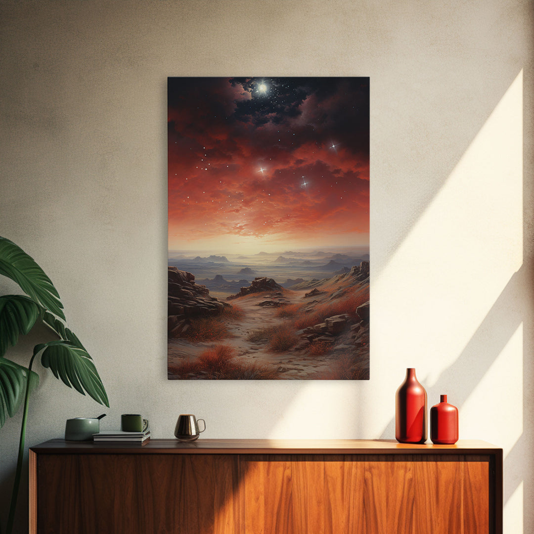 Sci Fi Wall Art, Fantasy Artwork, Space Wall Art, Tiny House Decor, Canvas Print, Wall Art, Vertical Art, Moving Gift, Game Room Decor