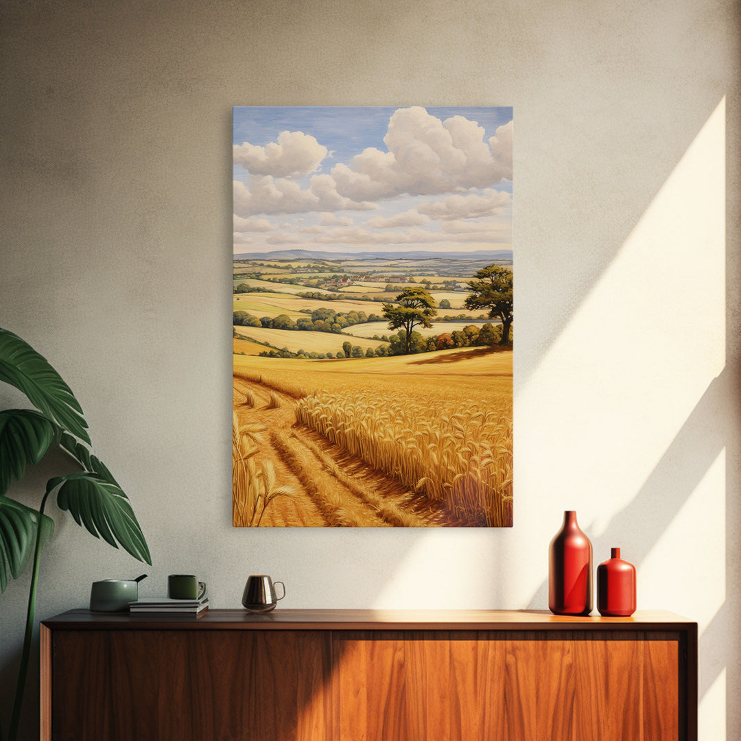 Wheat Field Print, Countryside Wall Art, Farm Wall Art, Canvas Print, Wall Art, Vertical Art, Farmhouse Wall Decor, Bedroom Prints, RV Decor