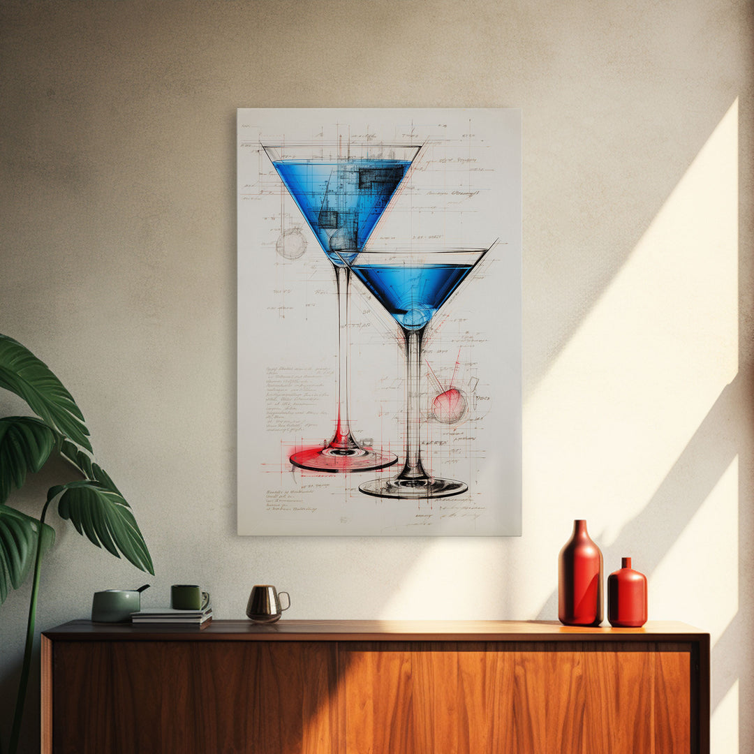 Cocktail Wall Art, Bar Cart Art, Alcohol Wall Art, Canvas Print, Wall Art, Vertical Art, Kitchen Wall Art, Best Friend Gifts, House Wall Art