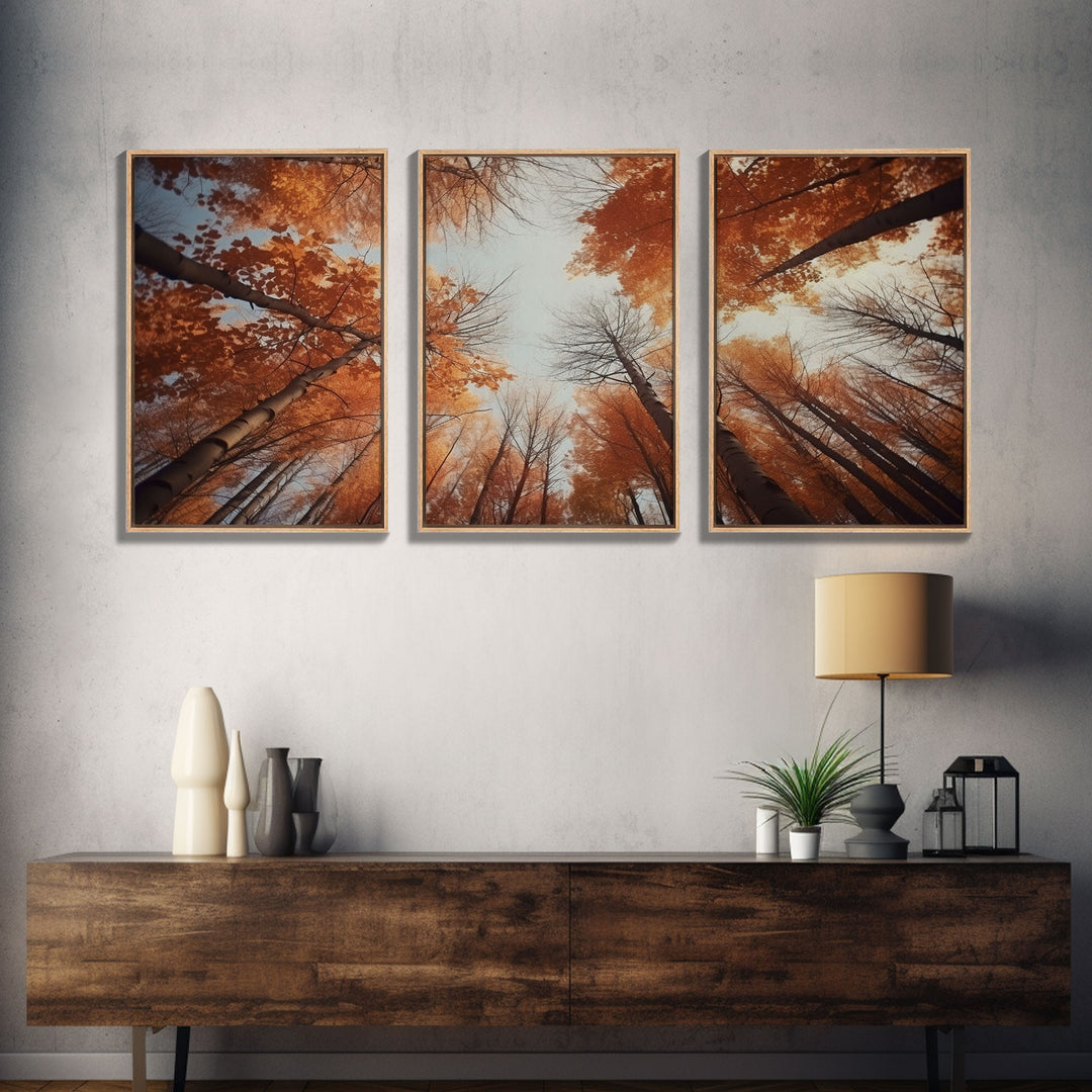 Trees Wall Art, Fall Art Print, Nature Print, Canvas Print, Wall Art, 3 Piece Wall Art, Country Home Decor, Bedroom Prints, Ranch Decor