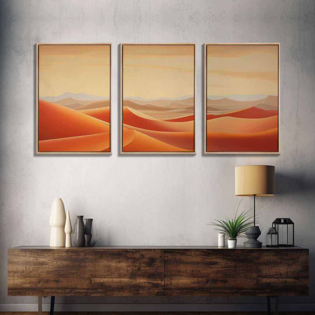 Desert Wall Art, Sand Dunes Print, Landscape Wall Art, Canvas Print, Wall Art, 3 Piece Wall Art, Family Home Decor, Living Room Prints