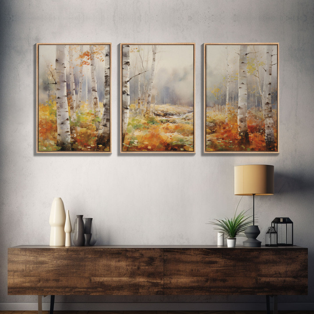 Trees Art Print, Nature Art, Forest Wall Art, Canvas Print, Wall Art, 3 Piece Wall Art, Farmhouse Wall Decor, Kitchen Wall Art, Bedroom Art