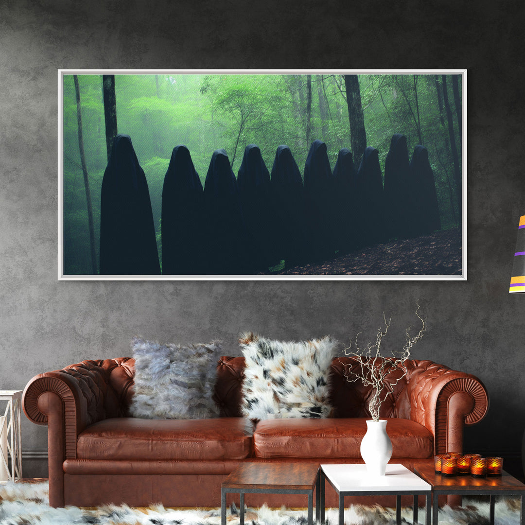 The Cult Of The Forest, Framed Canvas, Halloween Art Prints, Liminal Art, Halloween Photography